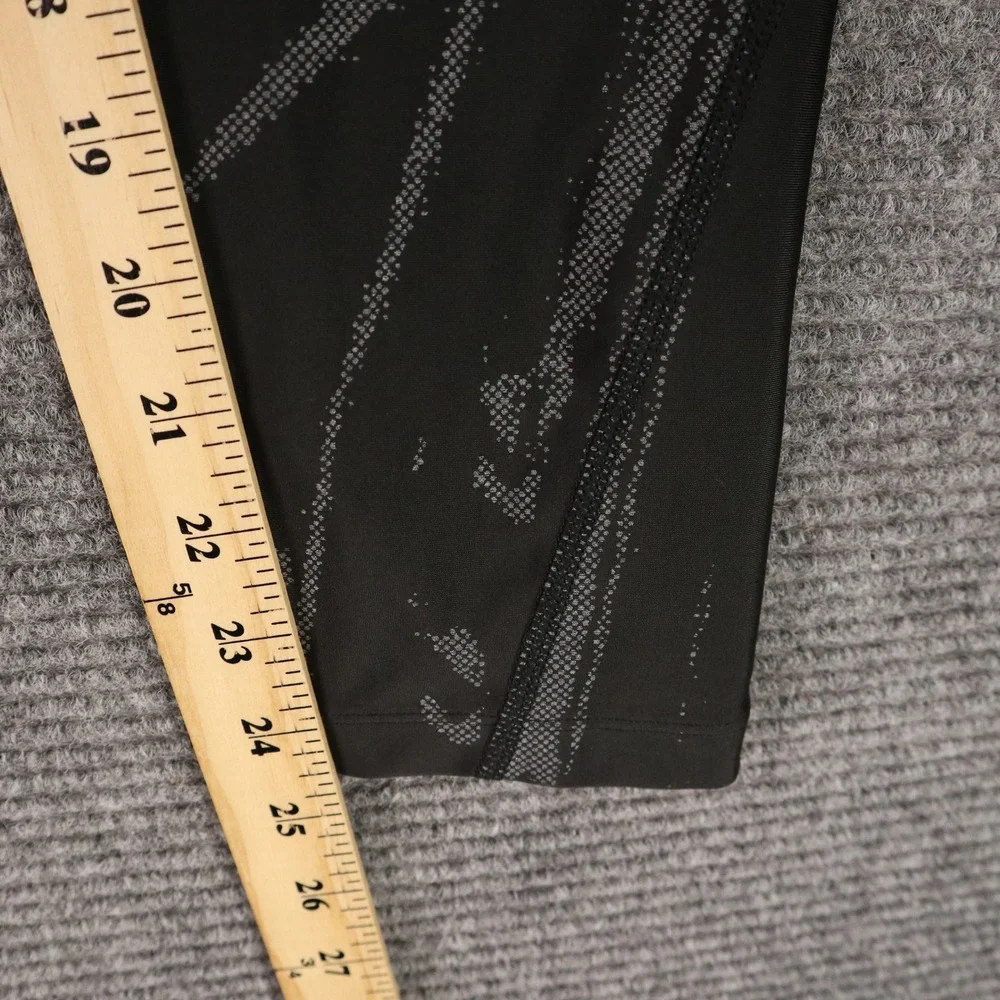 Nike Running Leggings Womens S Black Graphic Print High Rise Athletic Workout‎